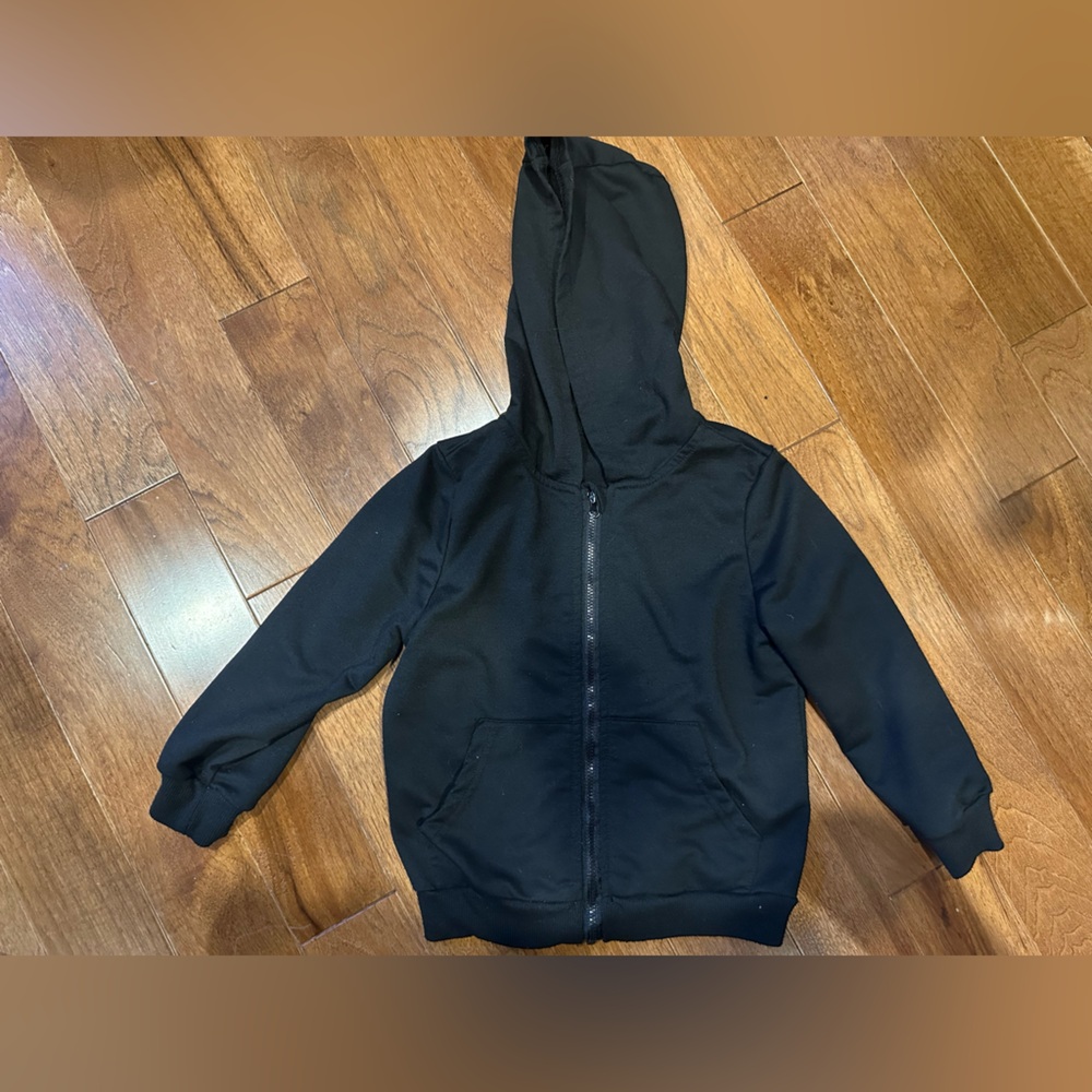 Classic Black Kids Zip-Up Hoodie